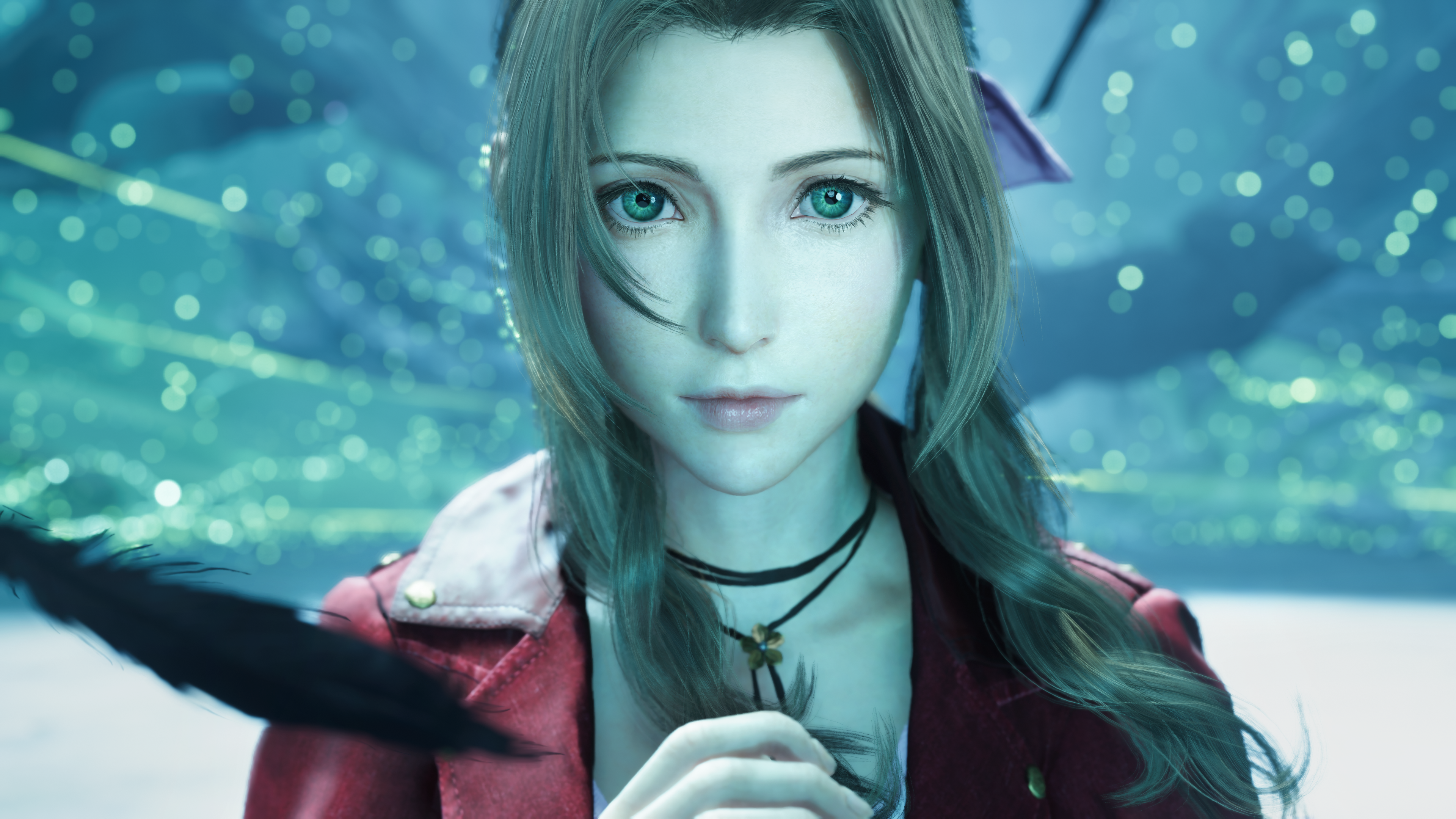 FINAL FANTASY VII REBIRTH screenshot: realistic, low-poly, third-person, no outlines, realistic lighting (character, cutscene)