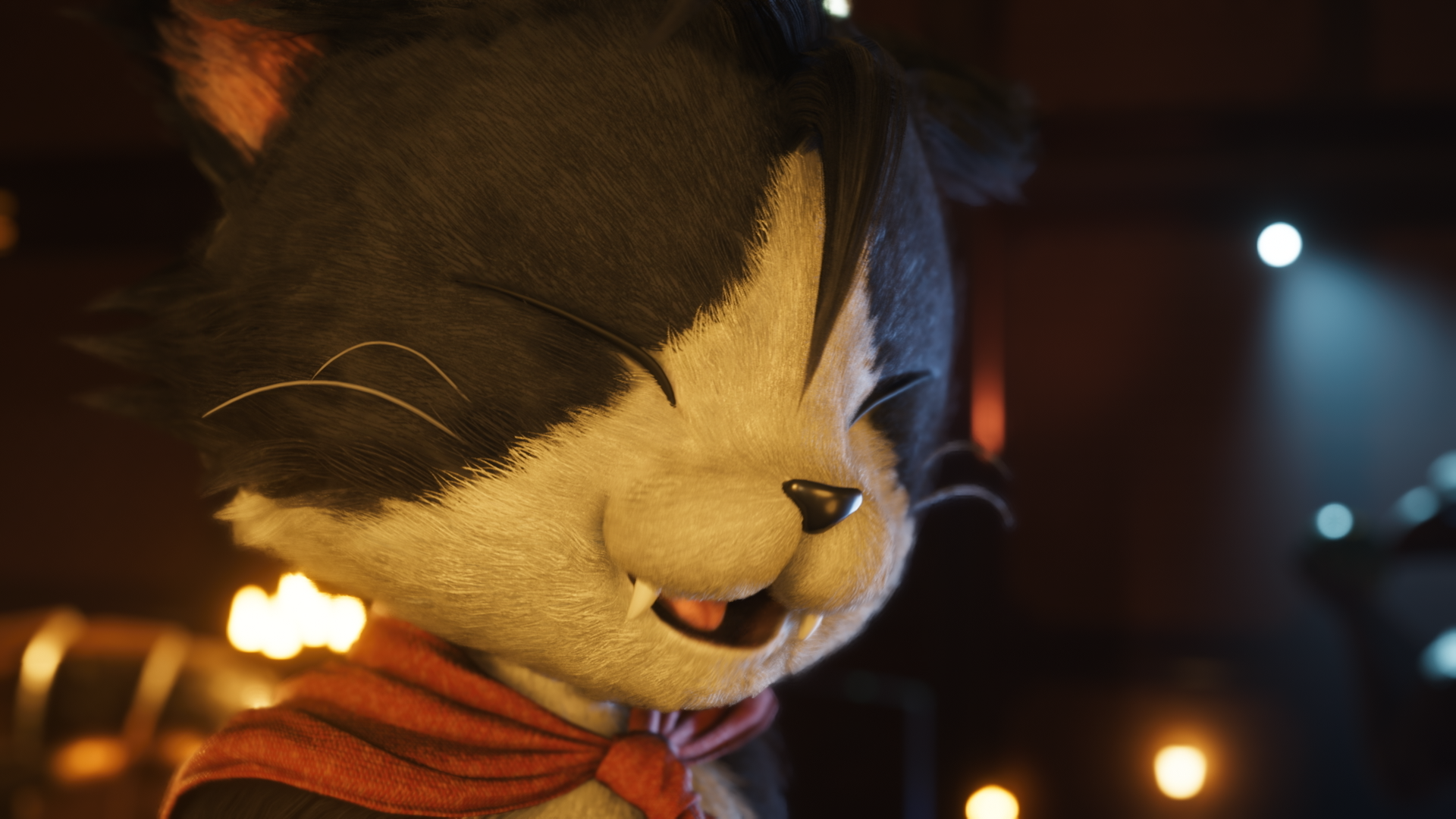 FINAL FANTASY VII REBIRTH screenshot: realistic, low-poly, third-person, no outlines, realistic lighting (character, cutscene)