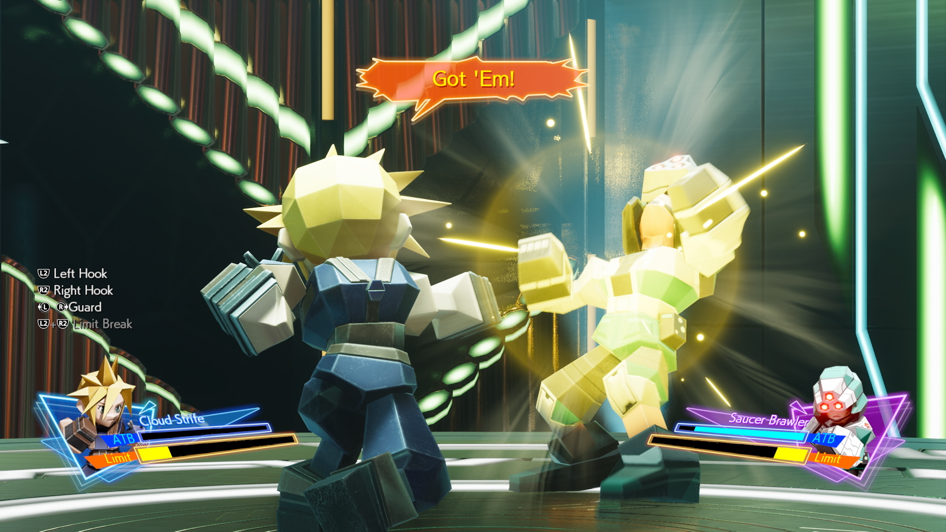 FINAL FANTASY VII REBIRTH screenshot: realistic, low-poly, third-person, no outlines, realistic lighting (character, combat, environment)