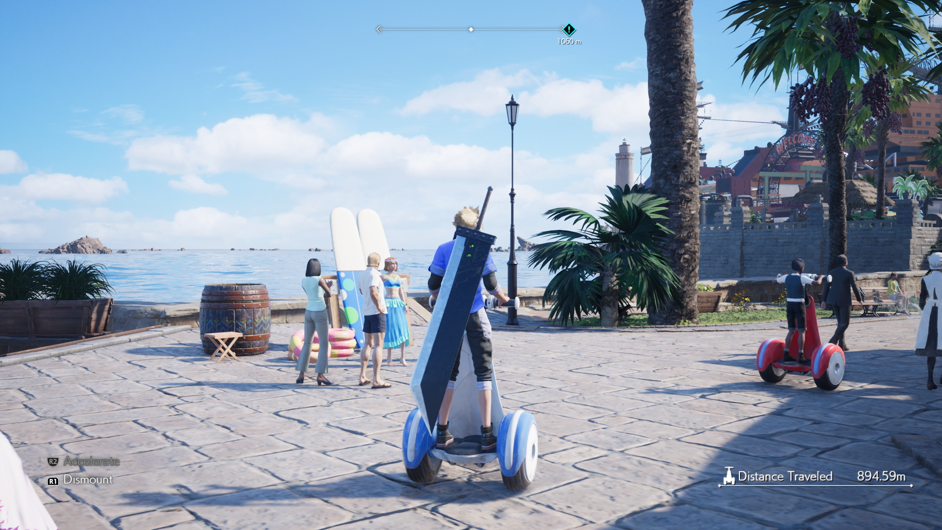 FINAL FANTASY VII REBIRTH screenshot: realistic, low-poly, third-person, no outlines, realistic lighting (environment, character)