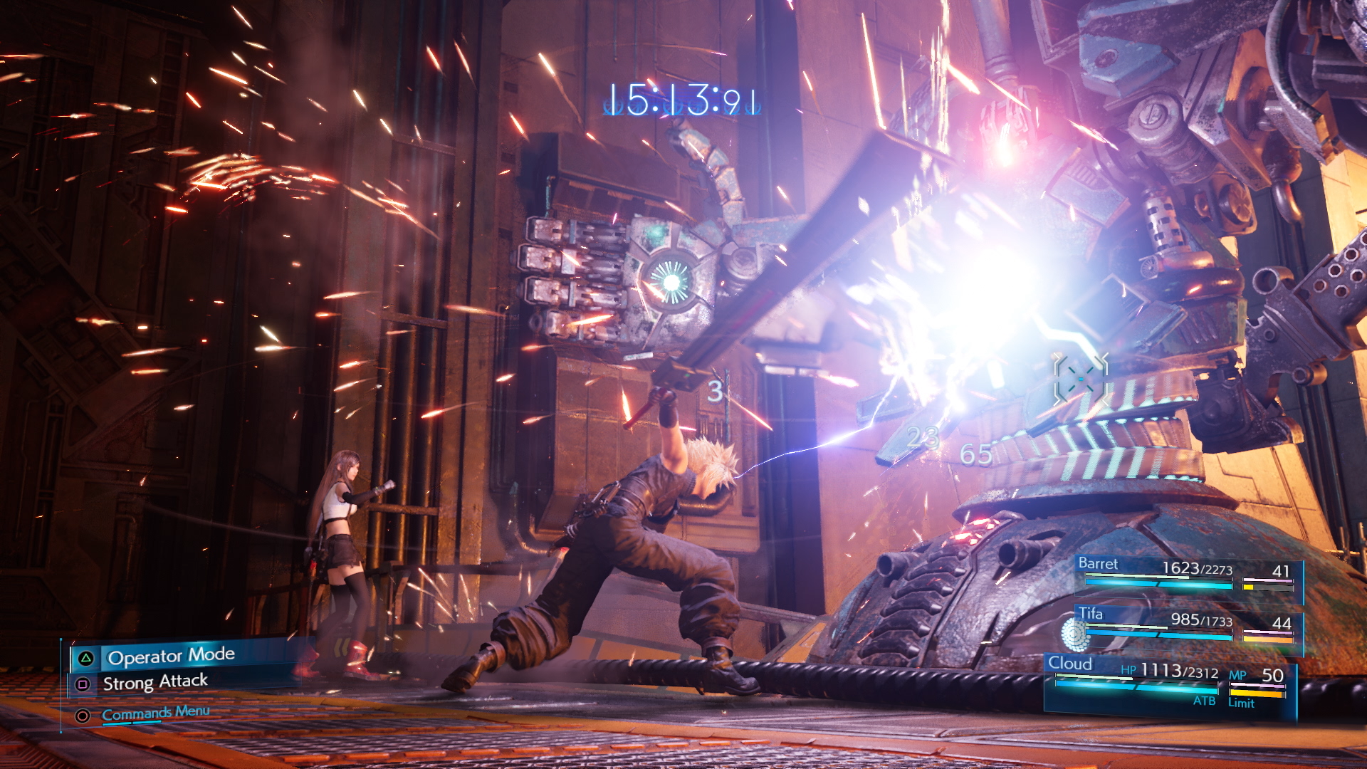 FINAL FANTASY VII REMAKE screenshot: realistic, third-person, no outlines, realistic lighting (environment, character, combat)