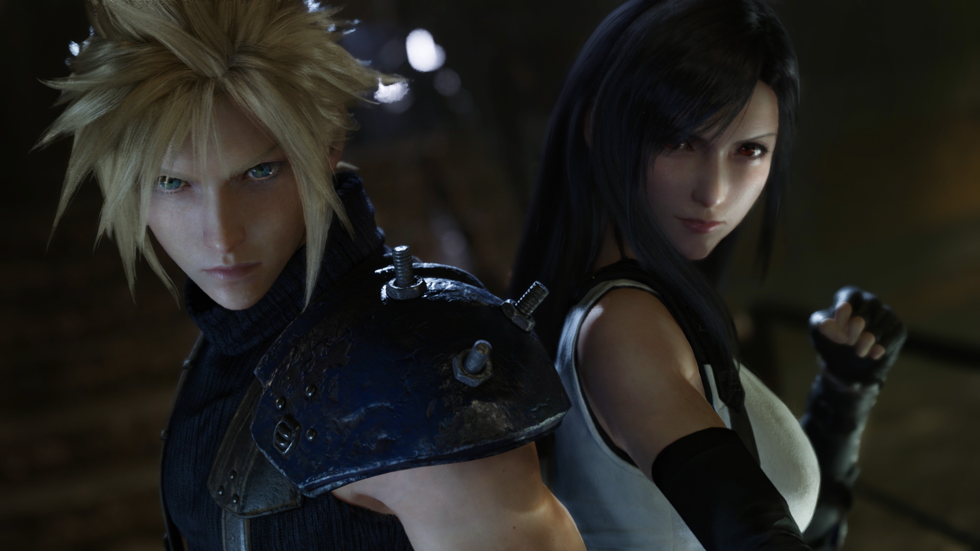 FINAL FANTASY VII REMAKE screenshot: realistic, third-person, no outlines, realistic lighting (character, cutscene)