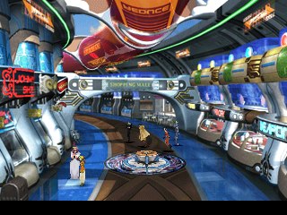 FINAL FANTASY VIII screenshot: low-poly, pre-rendered, fixed camera, third-person, no outlines, baked lighting (environment)