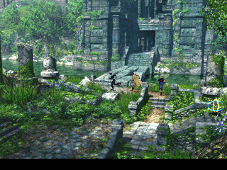 FINAL FANTASY VIII screenshot: low-poly, pre-rendered, fixed camera, third-person, no outlines, baked lighting (environment)