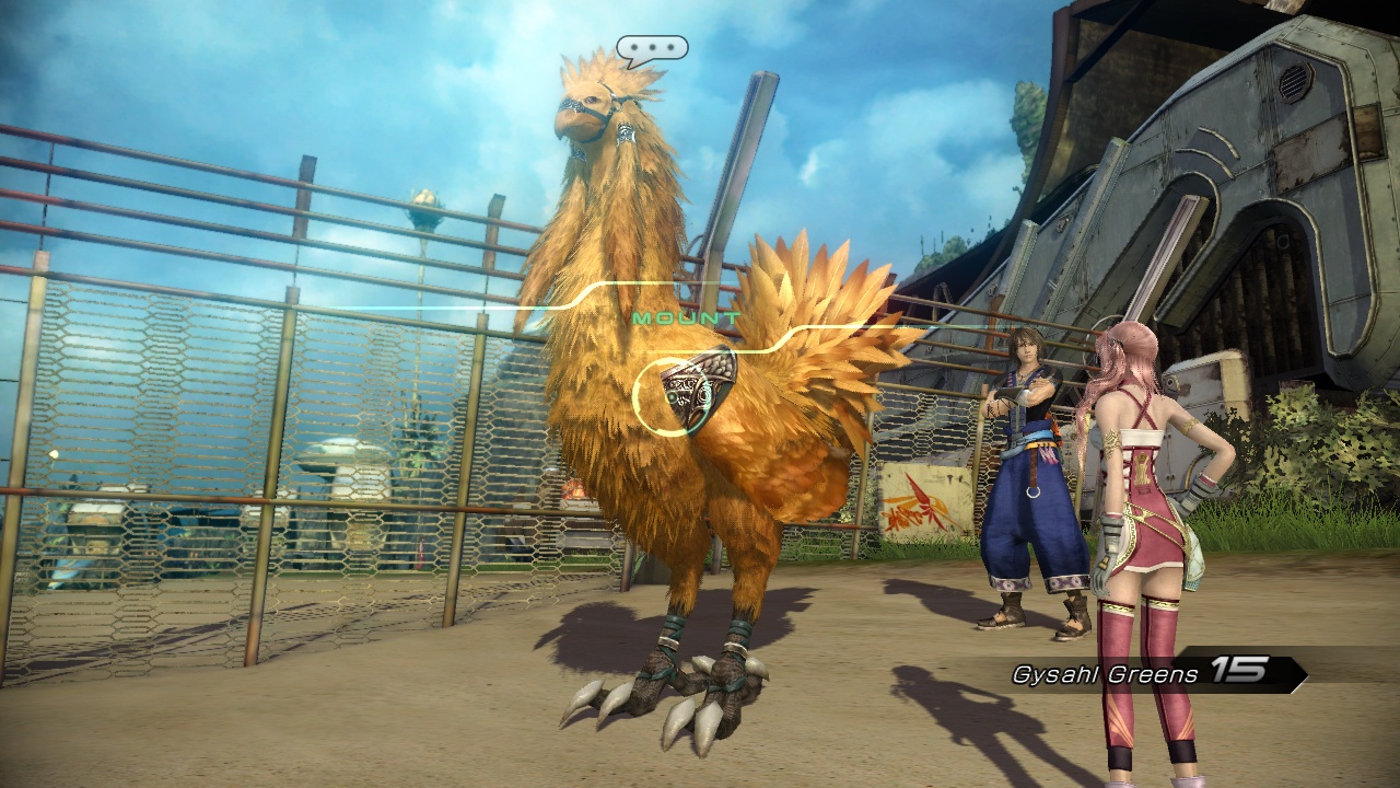 FINAL FANTASY XIII-2 screenshot: realistic, third-person, no outlines, soft gradient (environment, character)