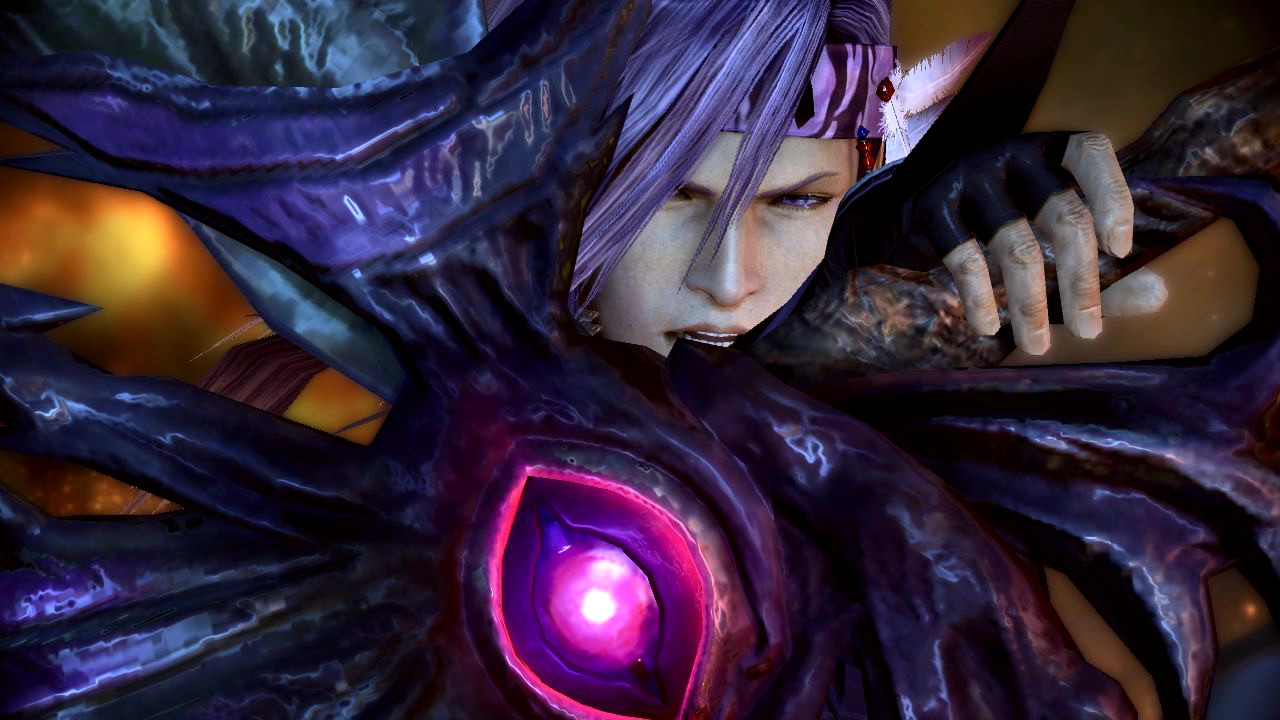 FINAL FANTASY XIII-2 screenshot: realistic, third-person, no outlines, soft gradient (character, cutscene)