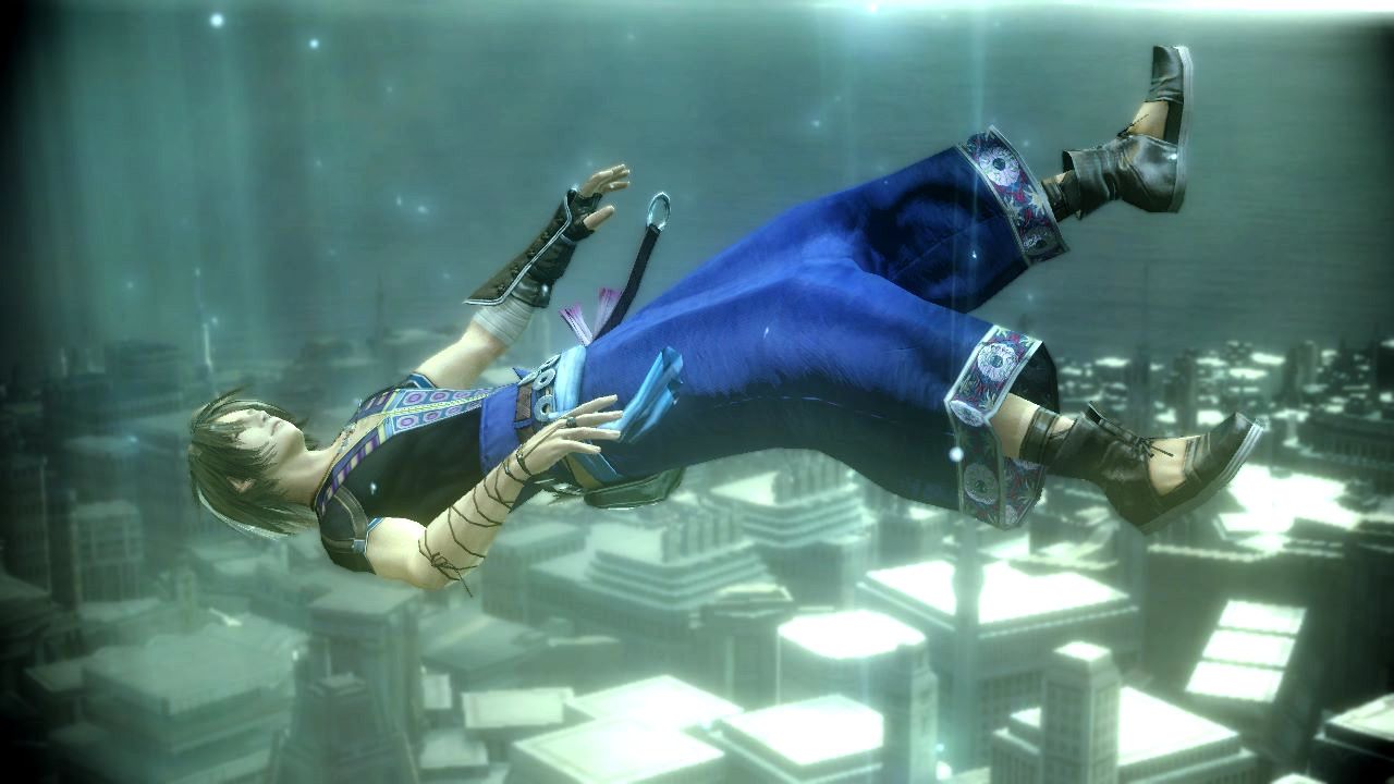 FINAL FANTASY XIII-2 screenshot: realistic, third-person, no outlines, soft gradient (environment, character, cutscene)