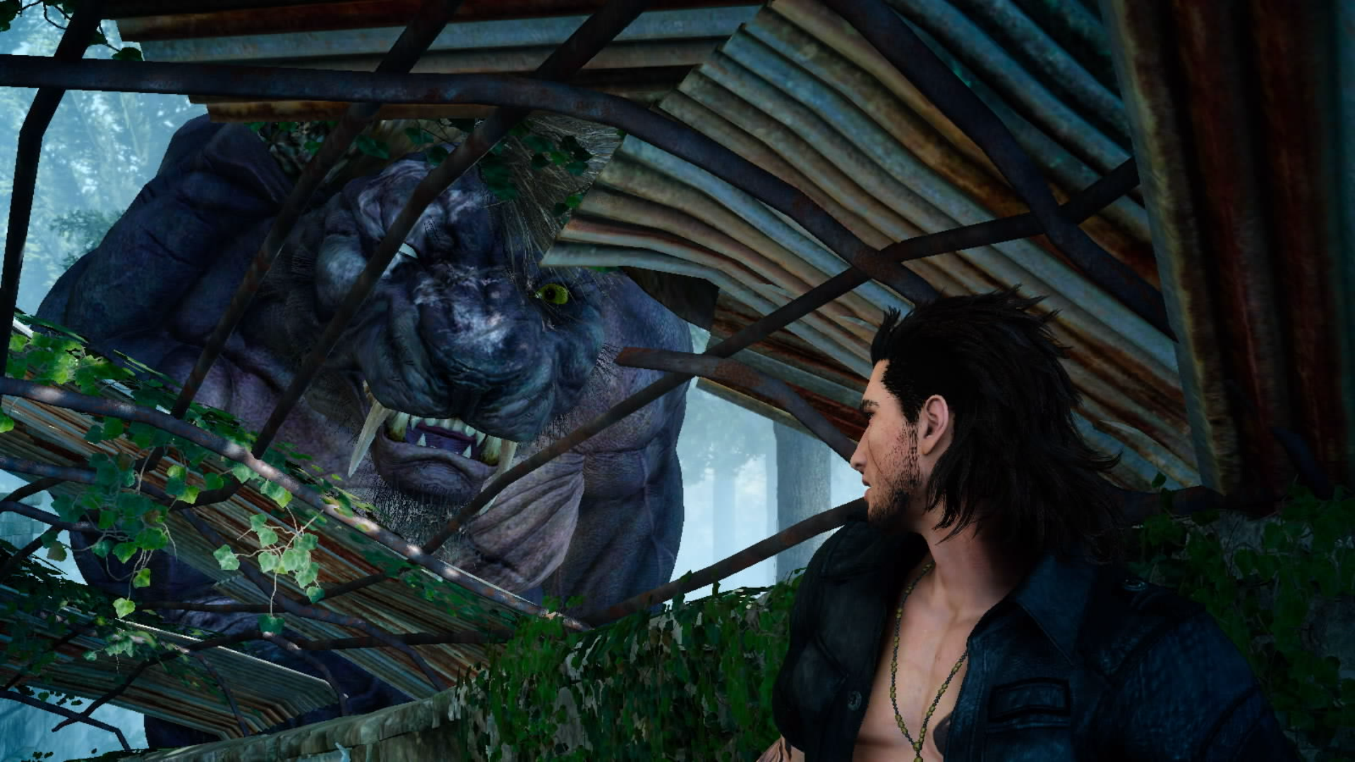 FINAL FANTASY XV screenshot: realistic, third-person, no outlines, realistic lighting (environment, character, cutscene)