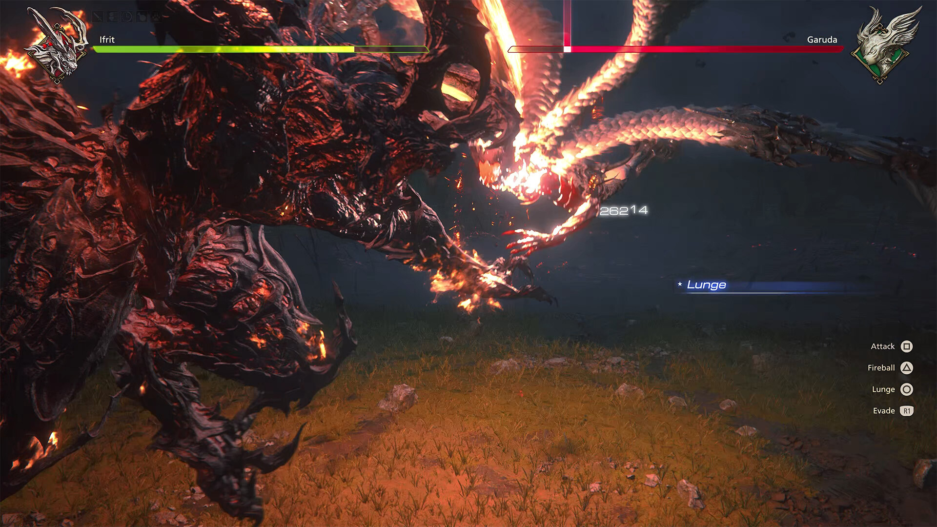 FINAL FANTASY XVI screenshot: realistic, third-person, no outlines, realistic lighting (character, combat, environment)