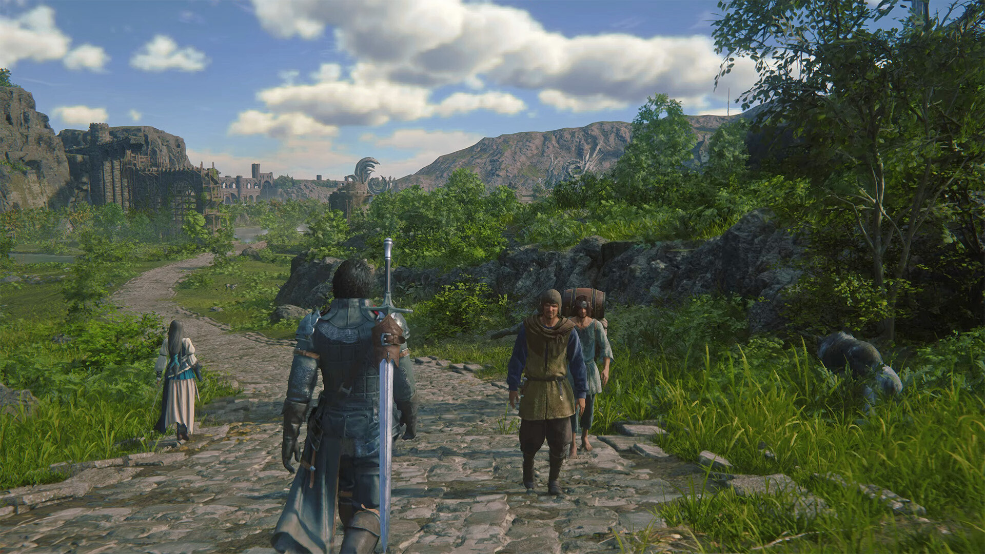 FINAL FANTASY XVI screenshot: realistic, third-person, no outlines, realistic lighting (environment, character)