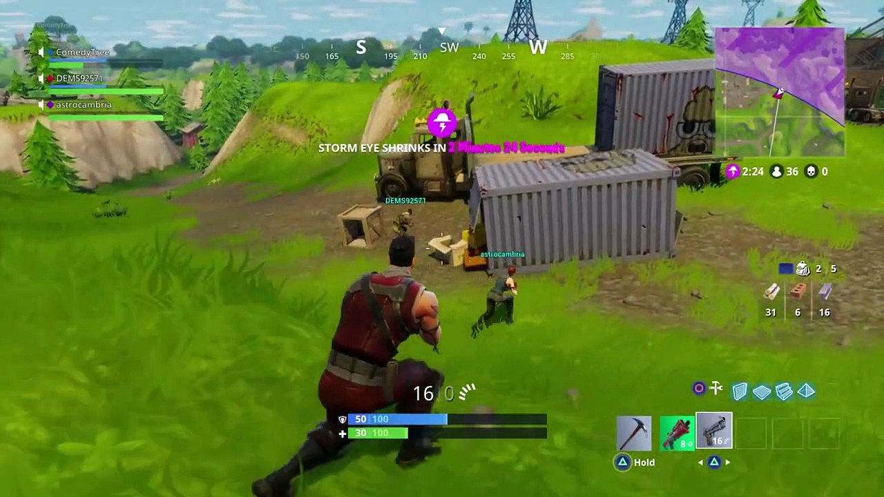 Fortnite screenshot: stylized 3d, third-person, no outlines, soft gradient (environment, character)