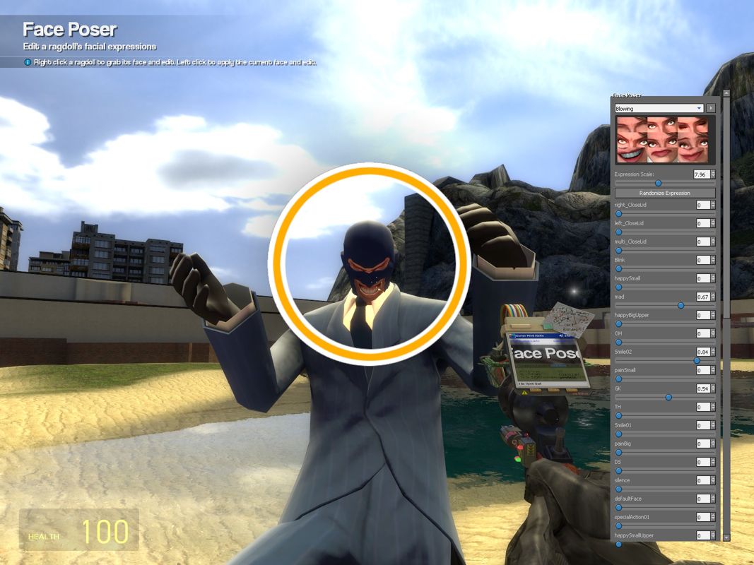 Garry's Mod screenshot: realistic, stylized 3d, first-person, no outlines, soft gradient (environment, character, ui / menu)