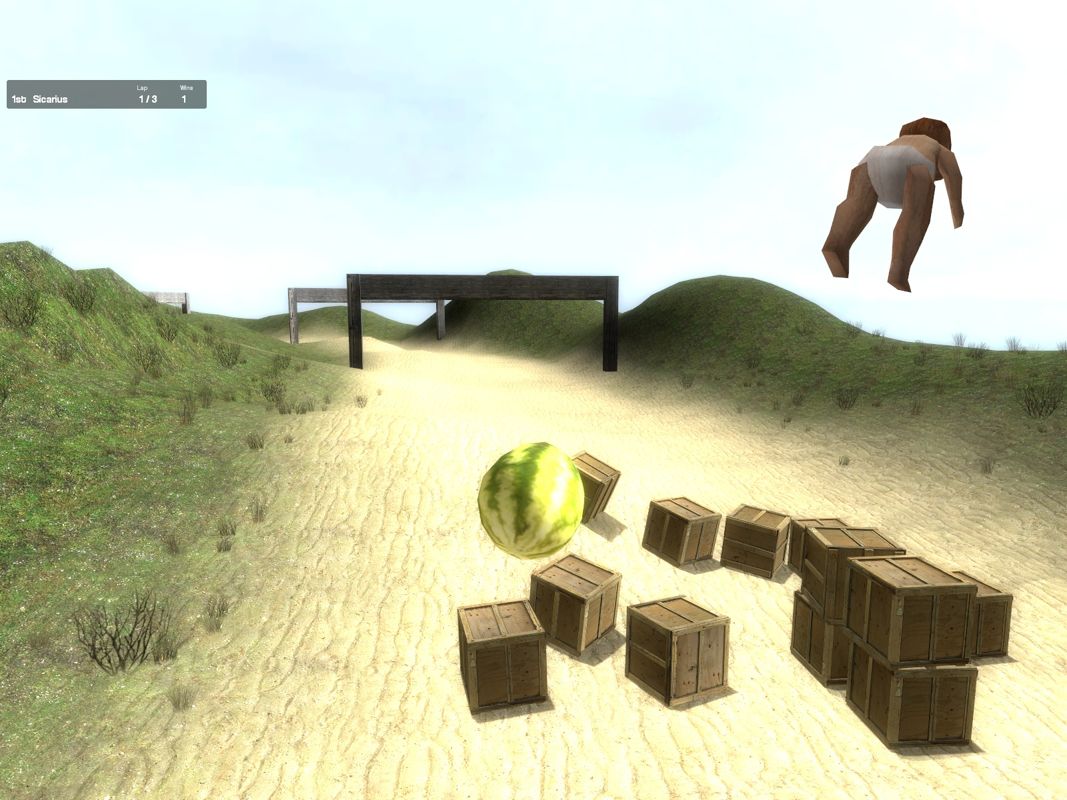 Garry's Mod screenshot: realistic, stylized 3d, first-person, no outlines, soft gradient (environment)