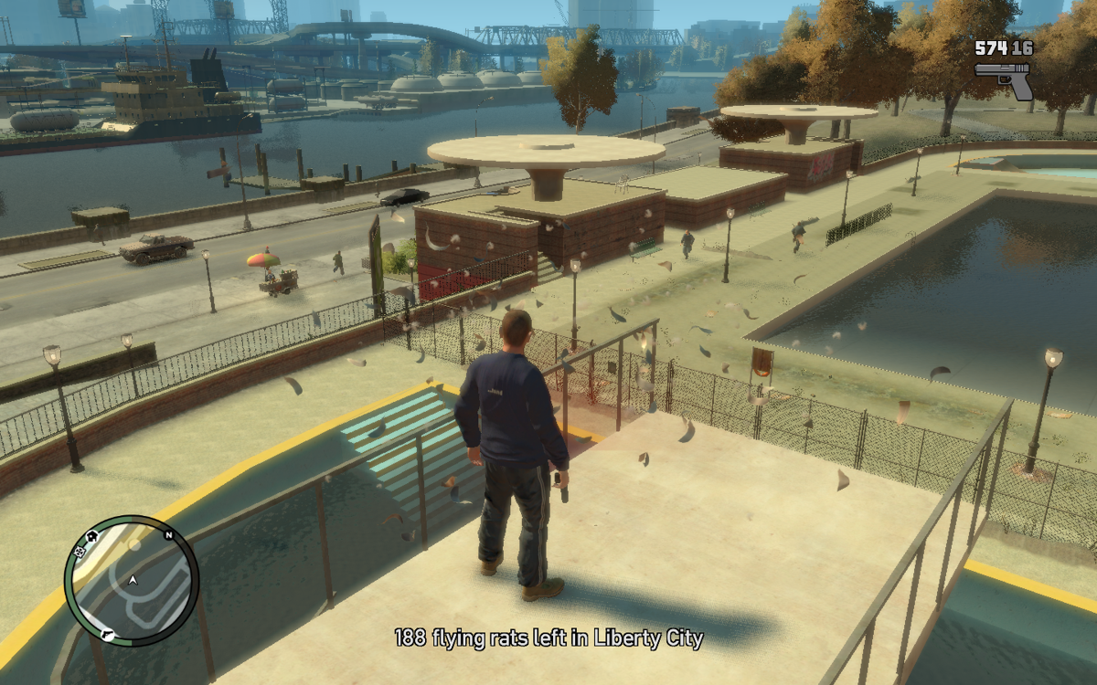 Grand Theft Auto IV screenshot: realistic, third-person, no outlines, realistic lighting (environment, character)