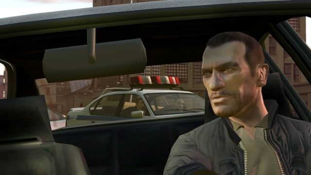 Grand Theft Auto IV screenshot: realistic, third-person, no outlines, realistic lighting (character, environment, cutscene)
