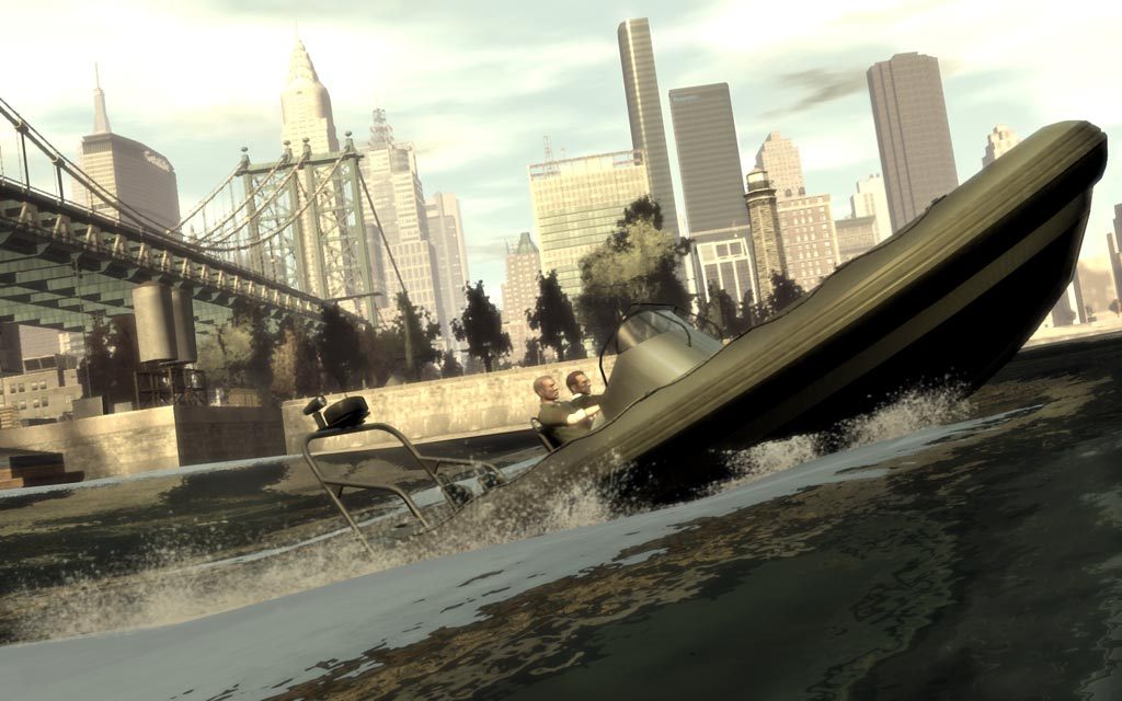 Grand Theft Auto IV screenshot: realistic, third-person, no outlines, realistic lighting (environment)