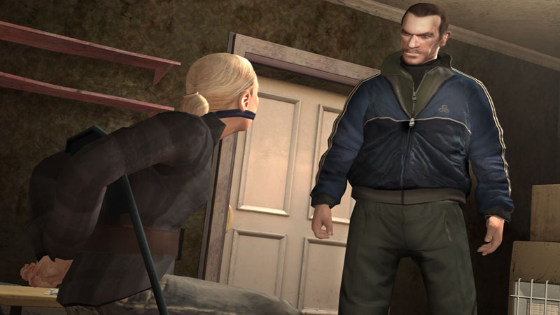 Grand Theft Auto IV screenshot: realistic, third-person, no outlines, realistic lighting (character, cutscene)