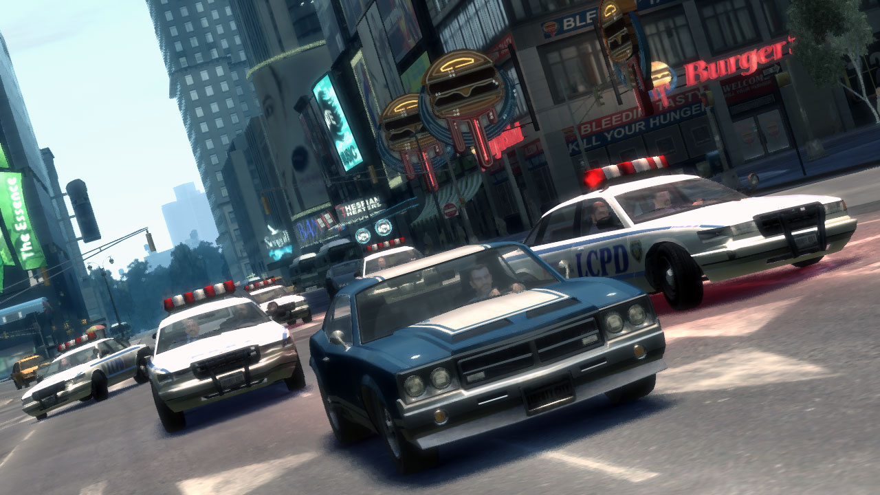 Grand Theft Auto IV screenshot: realistic, third-person, no outlines, realistic lighting (environment, combat)