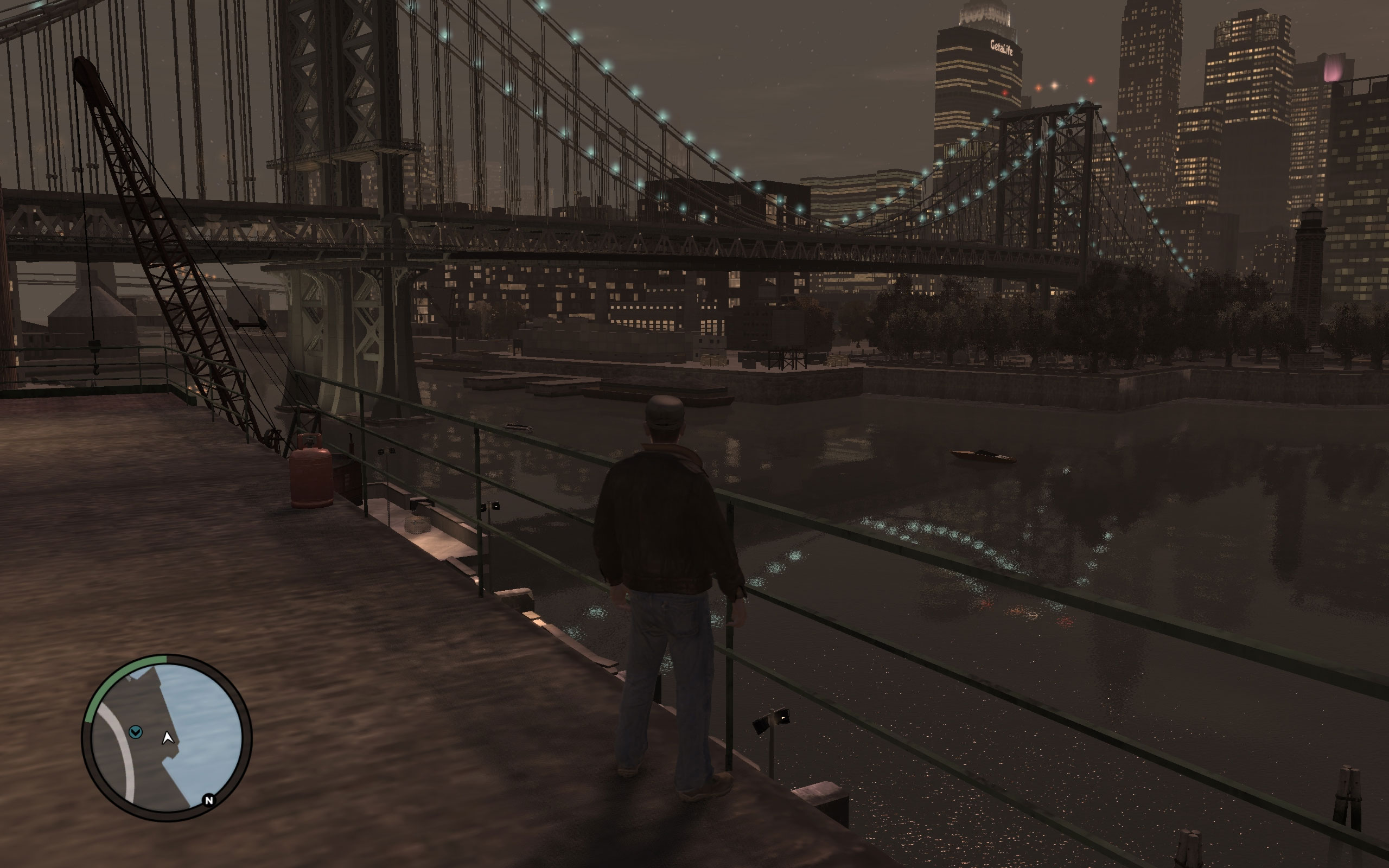 Grand Theft Auto IV screenshot: realistic, third-person, no outlines, realistic lighting (environment, character)