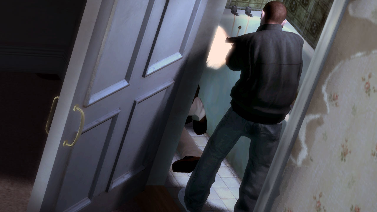Grand Theft Auto IV screenshot: realistic, third-person, no outlines, realistic lighting (environment, character, combat, cutscene)
