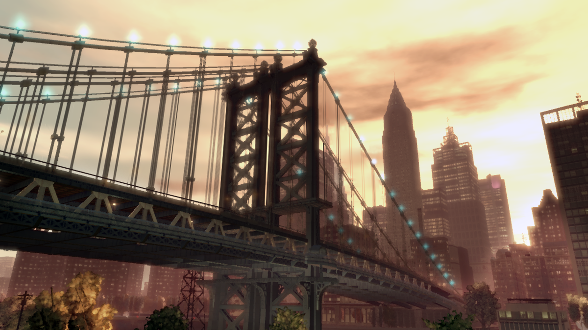 Grand Theft Auto IV screenshot: realistic, third-person, no outlines, realistic lighting (environment)