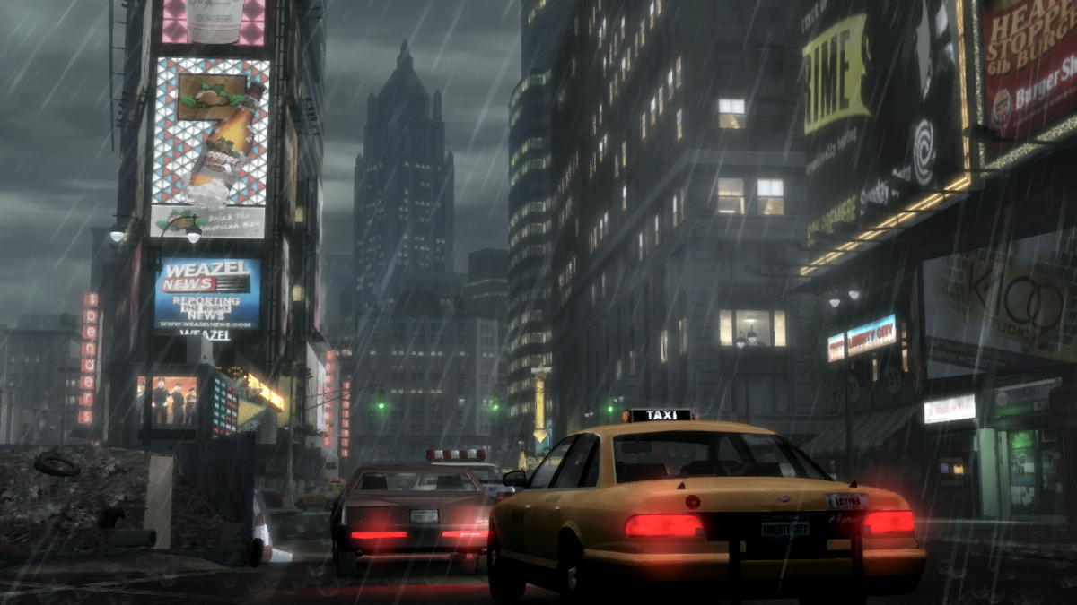 Grand Theft Auto IV screenshot: realistic, third-person, no outlines, realistic lighting (environment)