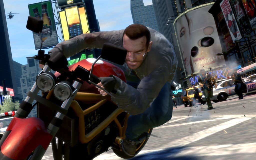 Grand Theft Auto IV screenshot: realistic, third-person, no outlines, realistic lighting (environment, character, combat)