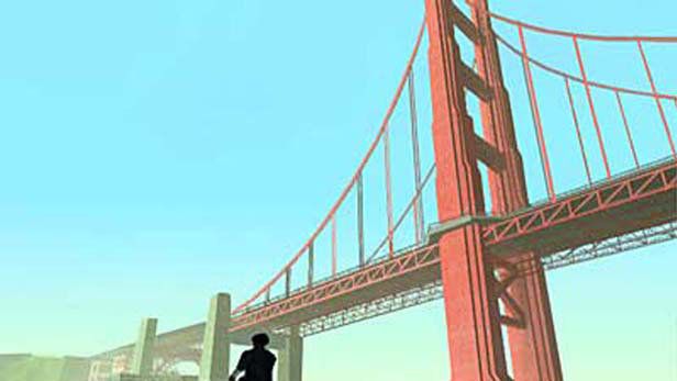 Grand Theft Auto: San Andreas screenshot: realistic, third-person, no outlines, soft gradient (environment)