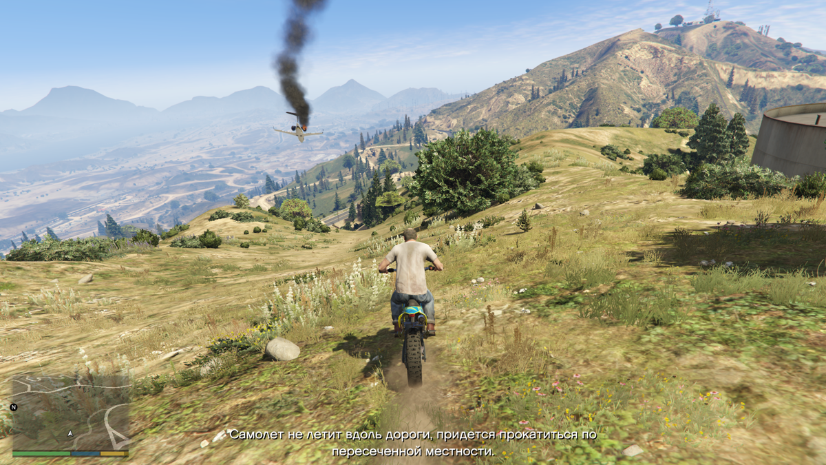 Grand Theft Auto V screenshot: realistic, third-person, no outlines, realistic lighting (environment, character)