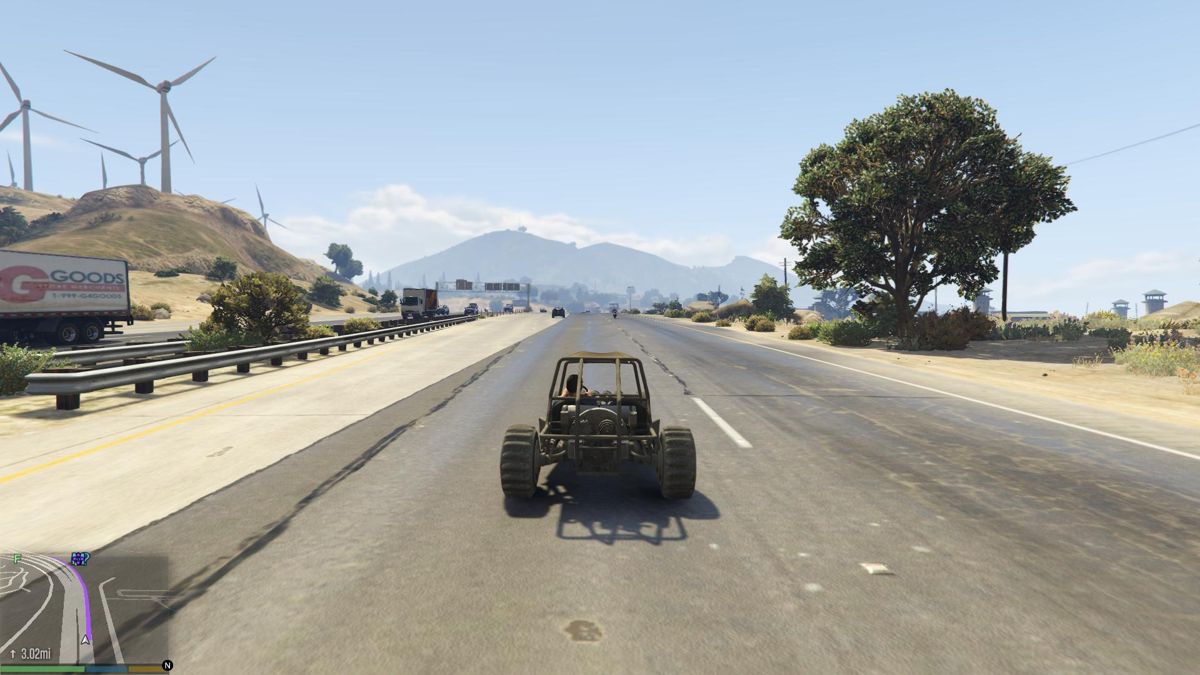 Grand Theft Auto V screenshot: realistic, third-person, no outlines, realistic lighting (environment)