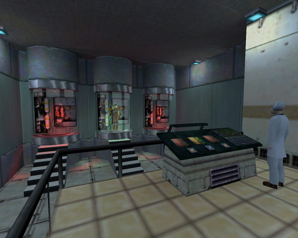 Half-Life screenshot: realistic, first-person, no outlines, baked lighting (environment, character)