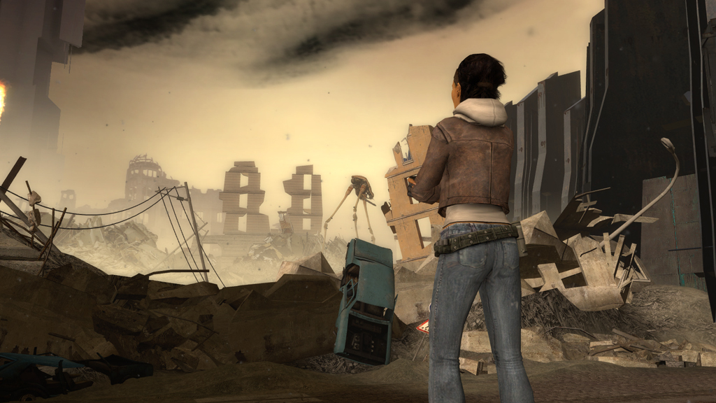 Half-Life 2: Episode One screenshot: realistic, first-person, no outlines, realistic lighting (environment, character)