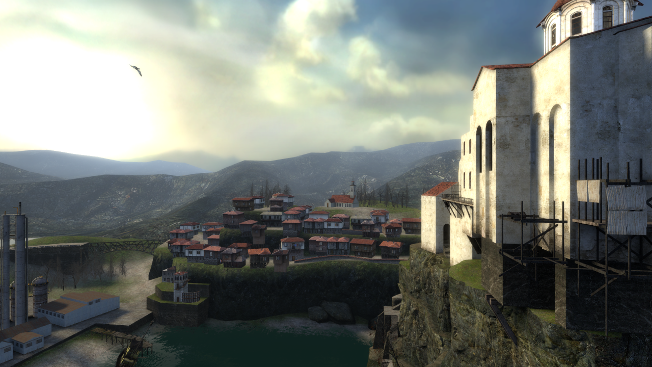 Half-Life 2: Lost Coast screenshot: realistic, first-person, no outlines, baked lighting (environment)