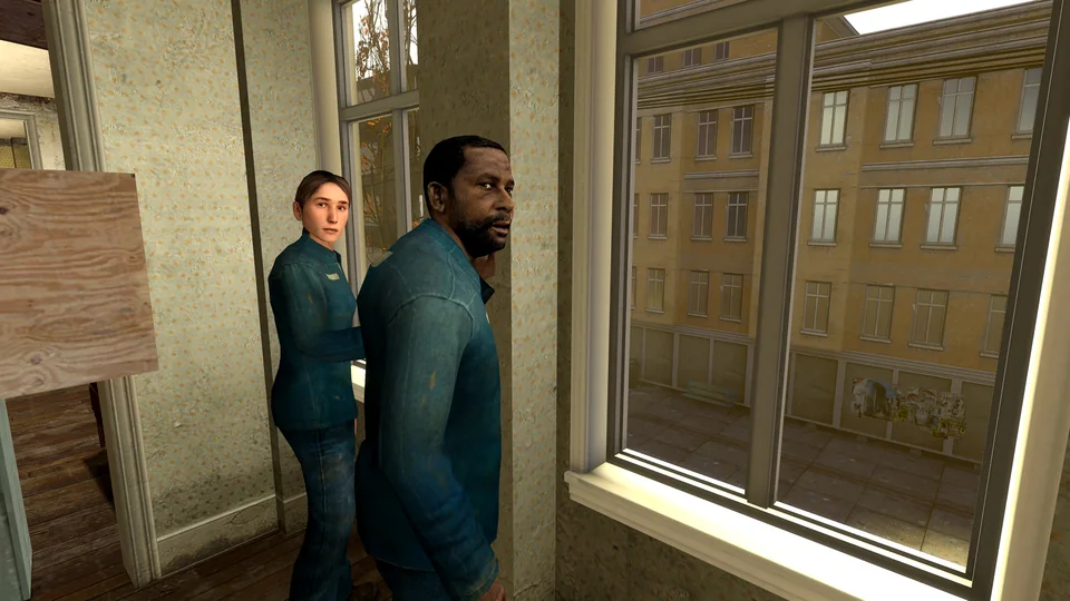 Half-Life 2: Update screenshot: realistic, first-person, no outlines, realistic lighting (character)