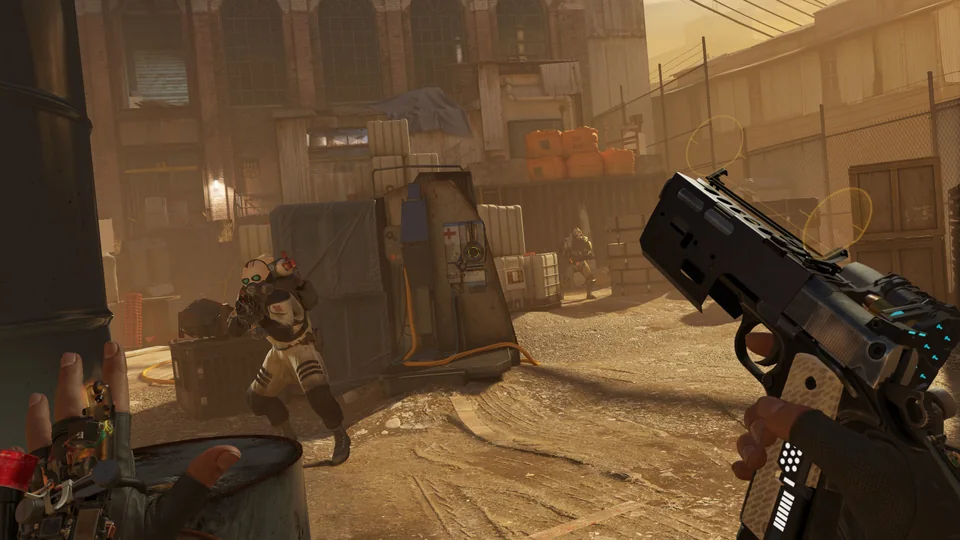 Half-Life: Alyx screenshot: realistic, first-person, no outlines, realistic lighting (combat)