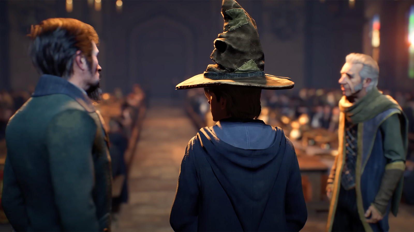 Hogwarts Legacy screenshot: realistic, third-person, no outlines, realistic lighting (character, cutscene)
