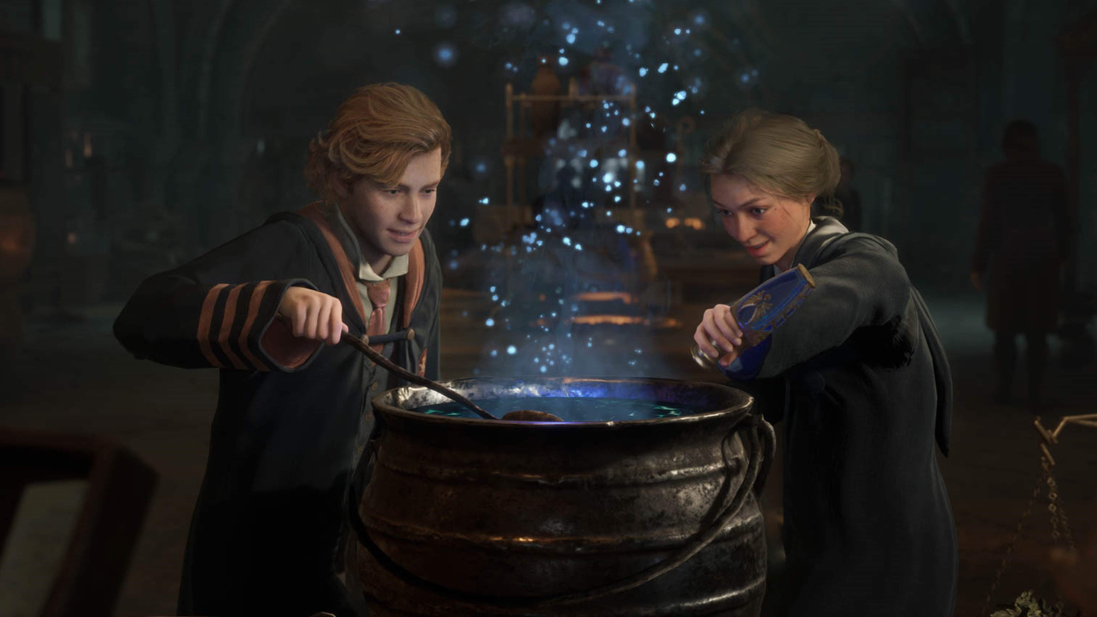 Hogwarts Legacy screenshot: realistic, third-person, no outlines, realistic lighting (character, cutscene)