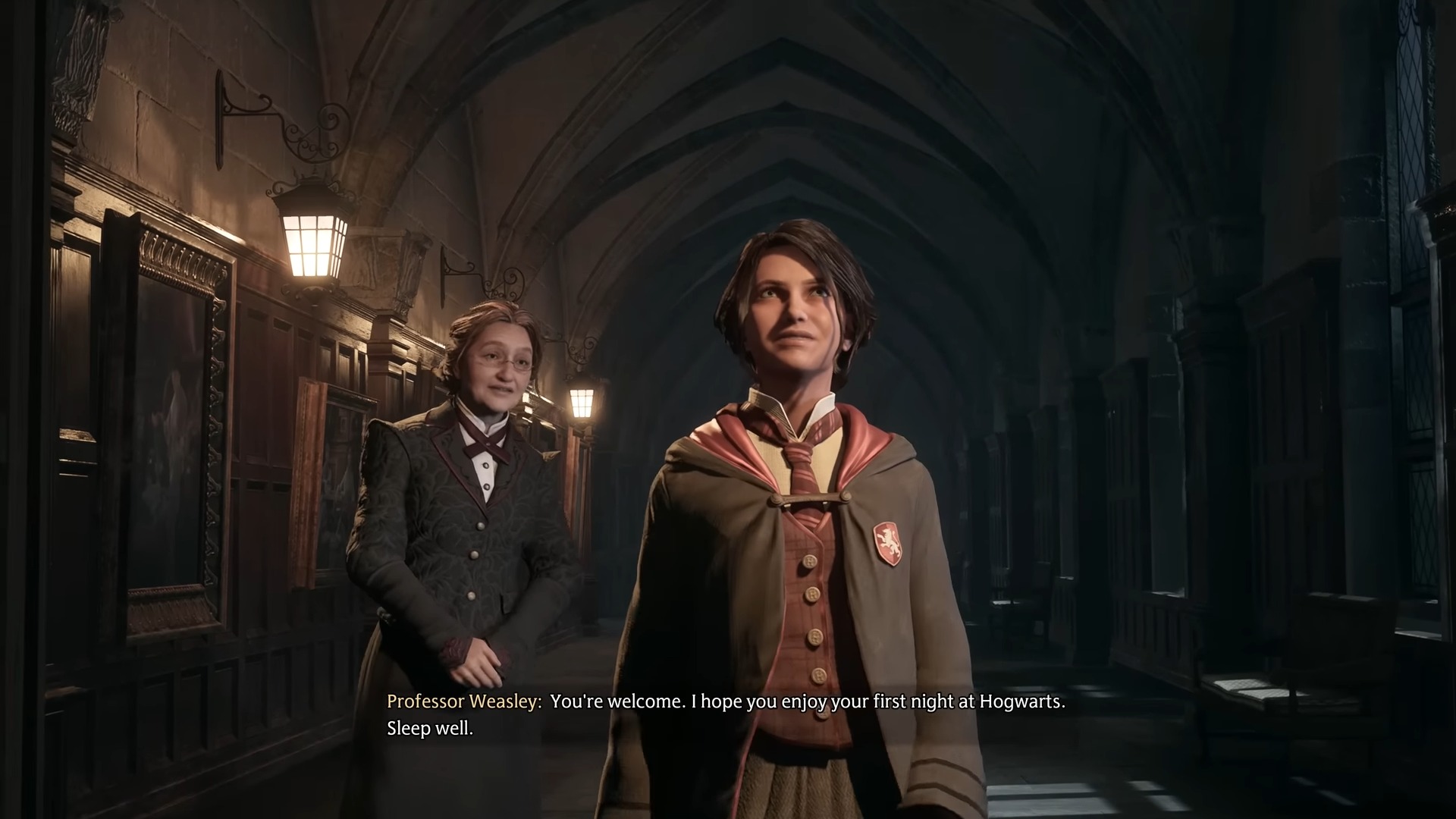 Hogwarts Legacy screenshot: realistic, third-person, no outlines, realistic lighting (environment, character, cutscene)