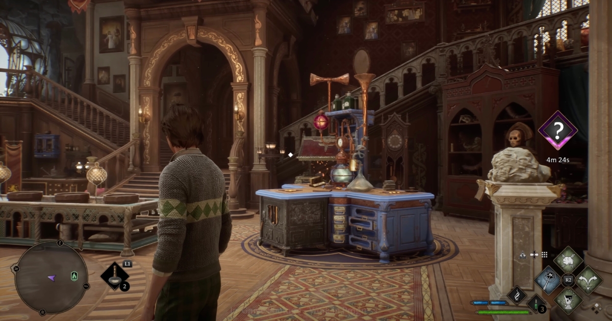 Hogwarts Legacy screenshot: realistic, third-person, no outlines, realistic lighting (environment, character)