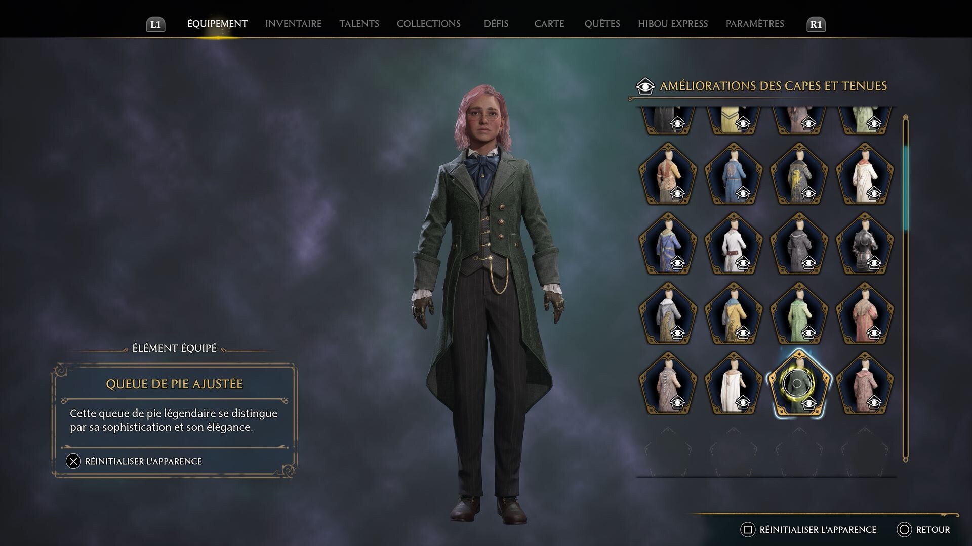 Hogwarts Legacy screenshot: realistic, third-person, no outlines, realistic lighting (ui / menu, character)