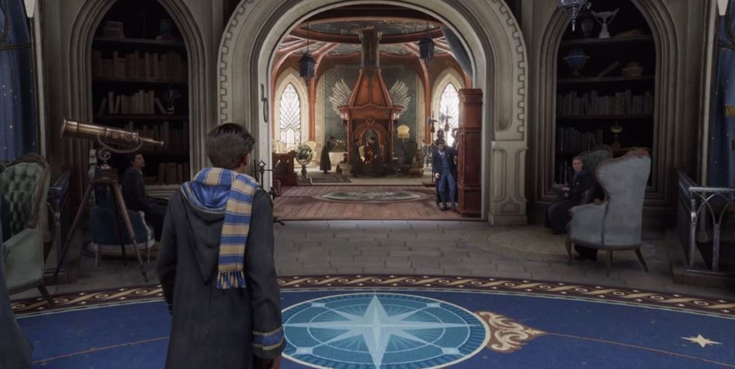 Hogwarts Legacy screenshot: realistic, third-person, no outlines, realistic lighting (environment, character)