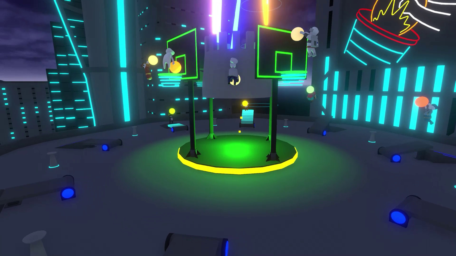 Human: Fall Flat screenshot: low-poly, stylized 3d, third-person, no outlines, soft gradient (environment, character)