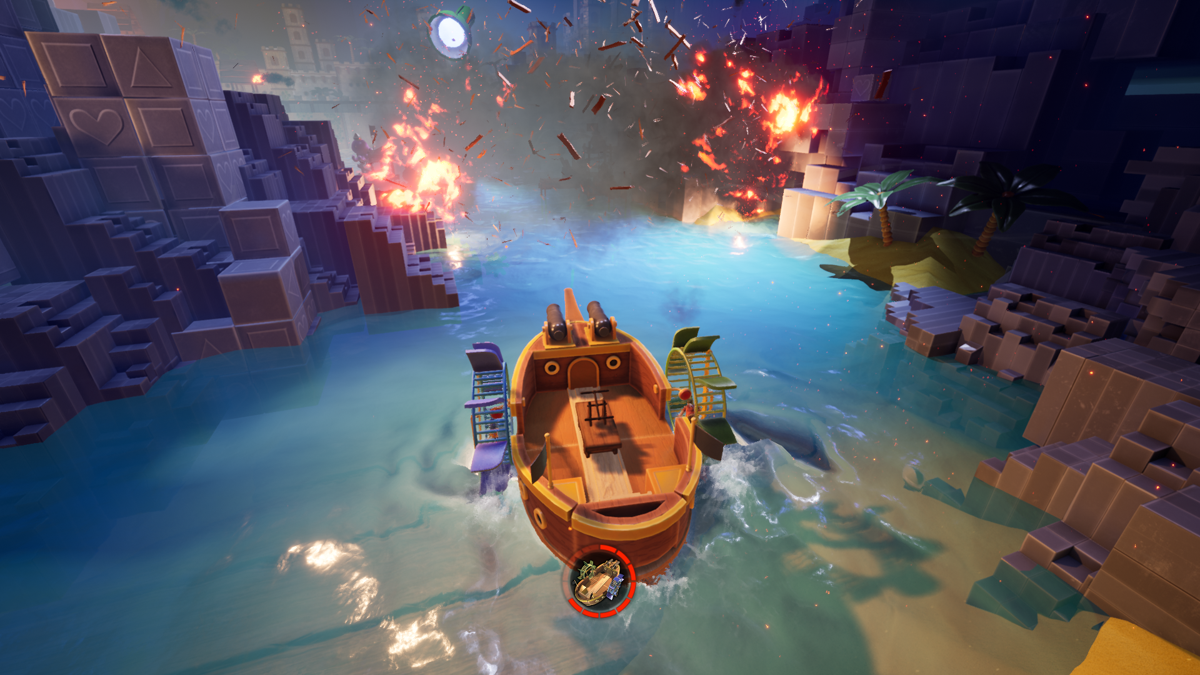It Takes Two screenshot: stylized 3d, third-person, side-scrolling, top-down, three-quarter, no outlines, realistic lighting (environment, combat)