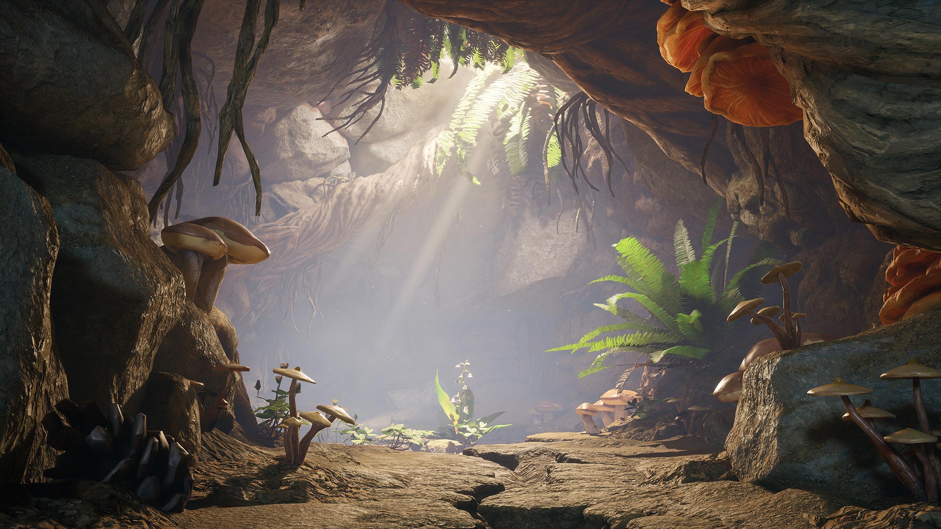 It Takes Two screenshot: stylized 3d, third-person, side-scrolling, top-down, three-quarter, no outlines, realistic lighting (environment)