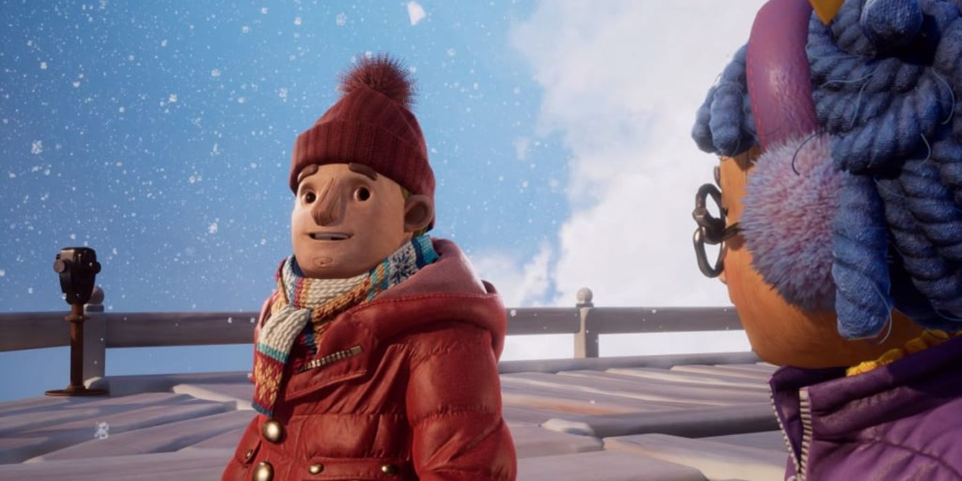 It Takes Two screenshot: stylized 3d, third-person, side-scrolling, top-down, three-quarter, no outlines, realistic lighting (environment, character, cutscene)