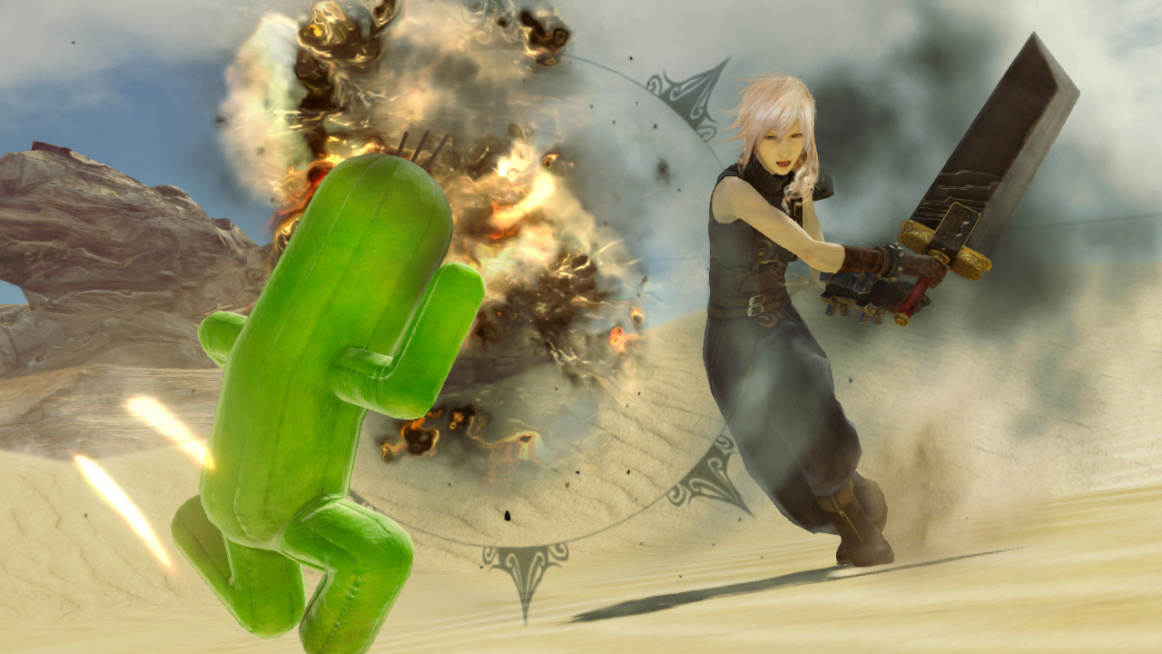 Lightning Returns: Final Fantasy XIII screenshot: realistic, third-person, no outlines, soft gradient (environment, character, combat)