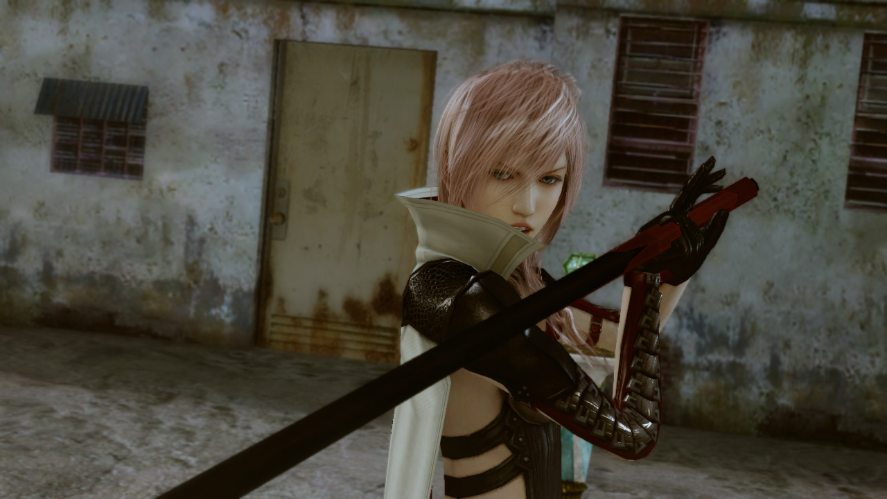 Lightning Returns: Final Fantasy XIII screenshot: realistic, third-person, no outlines, soft gradient (character, cutscene)
