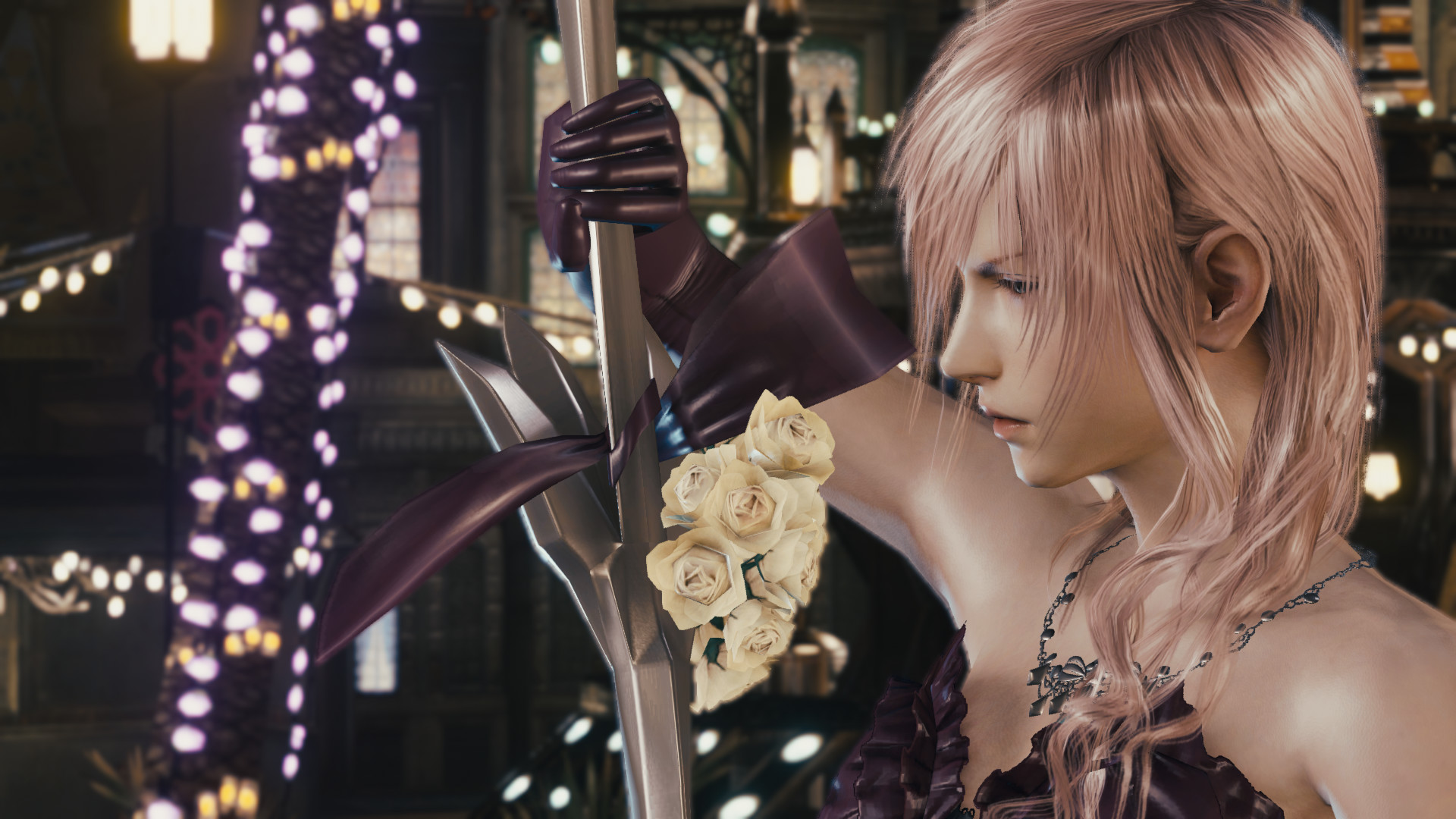 Lightning Returns: Final Fantasy XIII screenshot: realistic, third-person, no outlines, soft gradient (character, cutscene, environment)