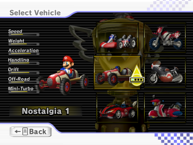 Mario Kart Wii screenshot: stylized 3d, third-person, no outlines, soft gradient (ui / menu)