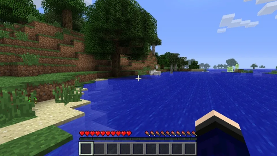 Minecraft screenshot: voxel, first-person, no outlines, baked lighting (environment)